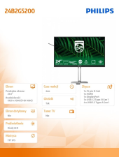 PHILIPS Monitor 23.8 cala 24B2G5200 IPS 100Hz HDMI DP Pivot Głośniki - 24B2G5200/00 - Zdjęcie 5