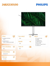 PHILIPS Monitor 24B2G5301 23.8 cala IPS 100Hz HDMI DP RJ45 USB-C Pivot Głośniki - 24B2G5301/00 - Zdjęcie 8