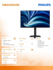 PHILIPS Monitor 24B2U3301 23.8 cala IPS 120Hz HDMI DP RJ45 USB-C Pivot Głośniki - 24B2U3301/00 - Zdjęcie 8