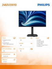 PHILIPS Monitor 24B2U3301D 24.1 cala IPS 100Hz HDMI DP USB-C RJ45 Pivot - 24B2U3301D/00 - Zdjęcie 8