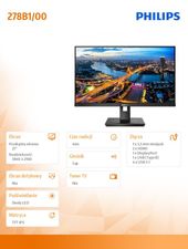 PHILIPS Monitor 278B1 27 IPS HDMIx2 DP Pivot  - 278B1/00 - Zdjęcie 5
