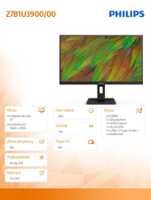 PHILIPS Monitor 27B1U3900 27 cali IPS 4K HDMIx2 DP RJ45 USB-C Pivot Głośniki - 27B1U3900/00 - Zdjęcie 8