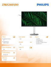 PHILIPS Monitor 27B2G5601 27 cali IPS 100Hz HDMI DP RJ45 USB-C Pivot Głośniki - 27B2G5601/00 - Zdjęcie 8