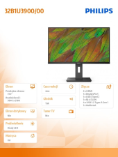 PHILIPS Monitor 32B1U3900 31.5 cala VA 4K HDMIx2 DP RJ45 USB-C Pivot Głośniki - 32B1U3900/00 - Zdjęcie 8