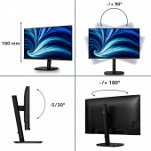 PHILIPS Monitor 31.5 cala 32B2U3601 IPS 100Hz HDMI DP RJ45 USB-C Pivot - 32B2U3601/00 - Zdjęcie 2