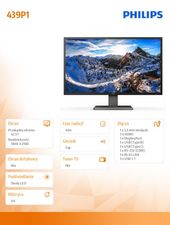PHILIPS Monitor 42.51 cali 439P1 VA 4K HDMIx3 DP USB-C HAS - 439P1/00 - Zdjęcie 7