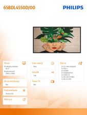 PHILIPS Monitor wielkoformatowy 65BDL4550D 64.5 cala - 65BDL4550D/00 - Zdjęcie 2