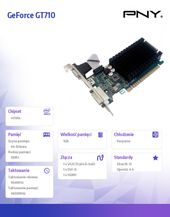 PNY Karta graficzna GeForce GT 710 1GB DDR3 64bit DVI/VGA/HDMI - GF710GTLH1GEPB - Zdjęcie 3