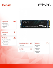 PNY Dysk SSD CS2140 500GB M.2 2280 - M280CS2140-500-RB - Zdjęcie 2