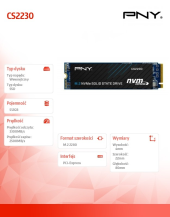 PNY Dysk SSD 512GB CS2230 M.2 2280 PCIe BULK - M280CS2230-512-BLK - Zdjęcie 3