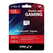 PNY Karta pamięci microSD Express 128GB P-SDU128P31880EXP-GE  - P-SDU128P31880EXP-GE - Zdjęcie 1