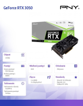 PNY Karta graficzna GeForce RTX 3050 8GB Verto Dual Fan Edition VCG30508DFBPB1 - VCG30508DFBPB1 - Zdjęcie 4