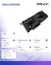 PNY Karta graficzna GeForce RTX 3060 12GB DUAL FAN LHR - VCG306012DFMPB - Zdjęcie 5