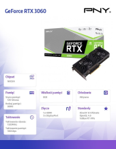 PNY Karta graficzna GeForce RTX 3060 8GB Verto Dual Fan Edition VCG30608DFBPB1 - VCG30608DFBPB1 - Zdjęcie 3