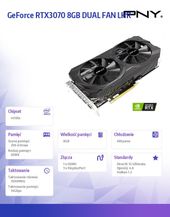 PNY Karta graficzna GeForce RTX 3070 8GB DUAL FAN LHR - VCG30708LDFMPB - Zdjęcie 7