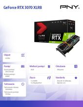PNY Karta graficzna GeForce RTX 3070 8GB XLR8 TRIPLE FAN LHR - VCG30708LTFXPPB - Zdjęcie 8