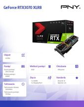 PNY Karta graficzna GeForce RTX 3070 8GB XLR8 TRIPLE FAN - VCG30708TFXP-SB - Zdjęcie 2