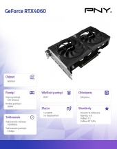 PNY Karta graficzna GeForce RTX4060 8GB Verto Dual Fan DLSS 3 - VCG40608DFXPB1 - Zdjęcie 9