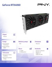 PNY Karta graficzna GeForce RTX4060 8GB XLR8 Gaming Verto EPIC-X - VCG40608TFXXPB1 - Zdjęcie 2