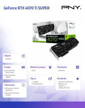 PNY Karta graficzna GeForce RTX 4070 Ti SUPER 16GB VERTO OC - VCG4070TS16TFXPB1-O - Zdjęcie 3