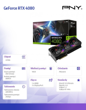 PNY Karta graficzna GeForce RTX 4080 16GB XLR8 Gaming Verto Epix-x RGB Triple Fan - VCG408016TFXXPB1 - Zdjęcie 6