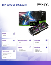 PNY Karta graficzna GeForce RTX 4090 OC 24GB XLR8 GAMING VERTO  - VCG409024TFXXPB1-O - Zdjęcie 4
