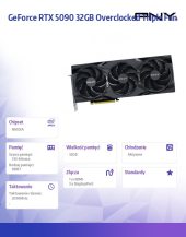 PNY Karta graficzna GeForce RTX 5090 OC 3F 32GB 512-bit 1792GB/s - VCG509032TFXPB1-O - Zdjęcie 2