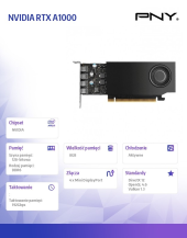 PNY Karta graficzna Quadro A1000 8GB GDDR6 VCNRTXA1000-PB  - VCNRTXA1000-PB - Zdjęcie 8