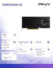 PNY Karta graficzna A4000 16GB DDR6 VCNRTXA4000-SB - VCNRTXA4000-SB - Zdjęcie 6