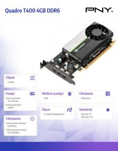 PNY Karta graficzna Quadro T400 4GB DDR6 VCNT400-4GB-SB  - VCNT400-4GB-SB - Zdjęcie 5