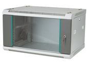 Q-LANTEC Szafka rack wisząca 19" 6U 600x450  - SW-6U-600-450-N-DSJ-OP-RP-B-S - Zdjęcie 1