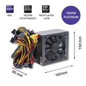 QOLTEC Zasilacz ATX 1600W | 80 plus Platinium | Gaming Miner  - 50347 - Zdjęcie 5