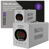 QOLTEC Zasilacz awaryjny UPS Pure Sine Wave | 1000VA/720W | Przetwornica12/230V z AVR | LCD | LiFePO4 AGM GEL  - 50451 - Zdjęcie 7