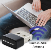 QOLTEC Ultraszybki bezprzewodowy mini adapter USB Wi-Fi | standard AC | 650Mbps  - 50664 - Zdjęcie 7