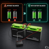 QOLTEC Balanser napięcia 24V do akumulatorów 2x12V | 5A | AGM GEL LiFePO4 | LED  - 51078 - Zdjęcie 5