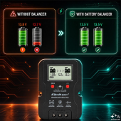 QOLTEC Balanser napięcia 24V do akumulatorów 2x12V | 5A | AGM GEL LiFePO4  - 51099 - Zdjęcie 3