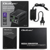 QOLTEC Dwukierunkowy media konwerter SWITCH Ethernet 2xRJ45 2xSFP |     1000Mb/s | 5V  - 51946 - Zdjęcie 2