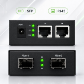 QOLTEC Dwukierunkowy media konwerter SWITCH Ethernet 2xRJ45 2xSFP |     1000Mb/s | 5V  - 51946 - Zdjęcie 7