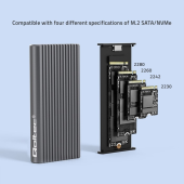 QOLTEC Obudowa | kieszeń na dysk M.2 SSD | SATA | NVMe | RGB LED | USB-C| 4TB  - 52272 - Zdjęcie 6