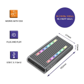 QOLTEC Obudowa | kieszeń na dysk M.2 SSD | SATA | NVMe | RGB LED | USB-C| 4TB  - 52272 - Zdjęcie 7