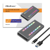 QOLTEC Obudowa | kieszeń na dysk M.2 SSD | SATA | NVMe | RGB LED | USB-C| 4TB  - 52272 - Zdjęcie 10