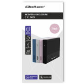 QOLTEC Obudowa | Kieszeń na dysk SSD HDD 2.5 cala | SATA | USB 3.0 | Super  speed 5Gb/s | 2TB | Różowy - 52279 - Zdjęcie 3