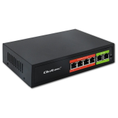 QOLTEC Przełącznik sieciowy SWITCH FAST Ethernet PoE | 4x RJ45 |  2x    RJ45 Uplink | 65W | 10/100Mb/s  - 52289 - Zdjęcie 1