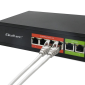 QOLTEC Przełącznik sieciowy SWITCH FAST Ethernet PoE | 4x RJ45 |  2x    RJ45 Uplink | 65W | 10/100Mb/s  - 52289 - Zdjęcie 2