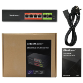 QOLTEC Przełącznik sieciowy SWITCH FAST Ethernet PoE | 4x RJ45 |  2x    RJ45 Uplink | 65W | 10/100Mb/s  - 52289 - Zdjęcie 7