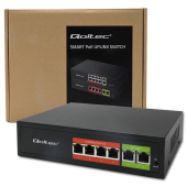 QOLTEC Przełącznik sieciowy SWITCH FAST Ethernet PoE | 4x RJ45 |  2x    RJ45 Uplink | 65W | 10/100Mb/s  - 52289 - Zdjęcie 8