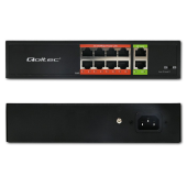 QOLTEC Przełącznik sieciowy SWITCH FAST Ethernet PoE | 8x RJ45 |  2x RJ45 Uplink | 120W | 10/100 Mb/s  - 52290 - Zdjęcie 5
