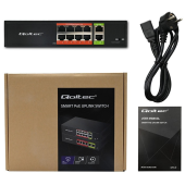QOLTEC Przełącznik sieciowy SWITCH FAST Ethernet PoE | 8x RJ45 |  2x RJ45 Uplink | 120W | 10/100 Mb/s  - 52290 - Zdjęcie 7