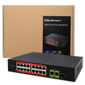 QOLTEC Przełącznik sieciowy SWITCH FAST Ethernet PoE | 16x RJ45 10/100  Mb/s | 2x RJ45 Uplink 1000 Mb/s | 1x SFP 1000Mb/s  - 52291 - Zdjęcie 7