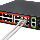 QOLTEC Przełącznik sieciowy SWITCH Gigabit Ethernet PoE | 16x RJ45 | 2x RJ45 Uplink | 2x SFP | 1000 Mb/s  - 52292 - Zdjęcie 2